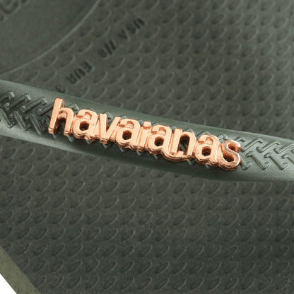 havaianas (ハワイアナス) 【日本正規代理店商品】Slim Square Logo Metallic スリム スクエア ロゴメタリック サンダル 正規品 ラバービーチサンダル