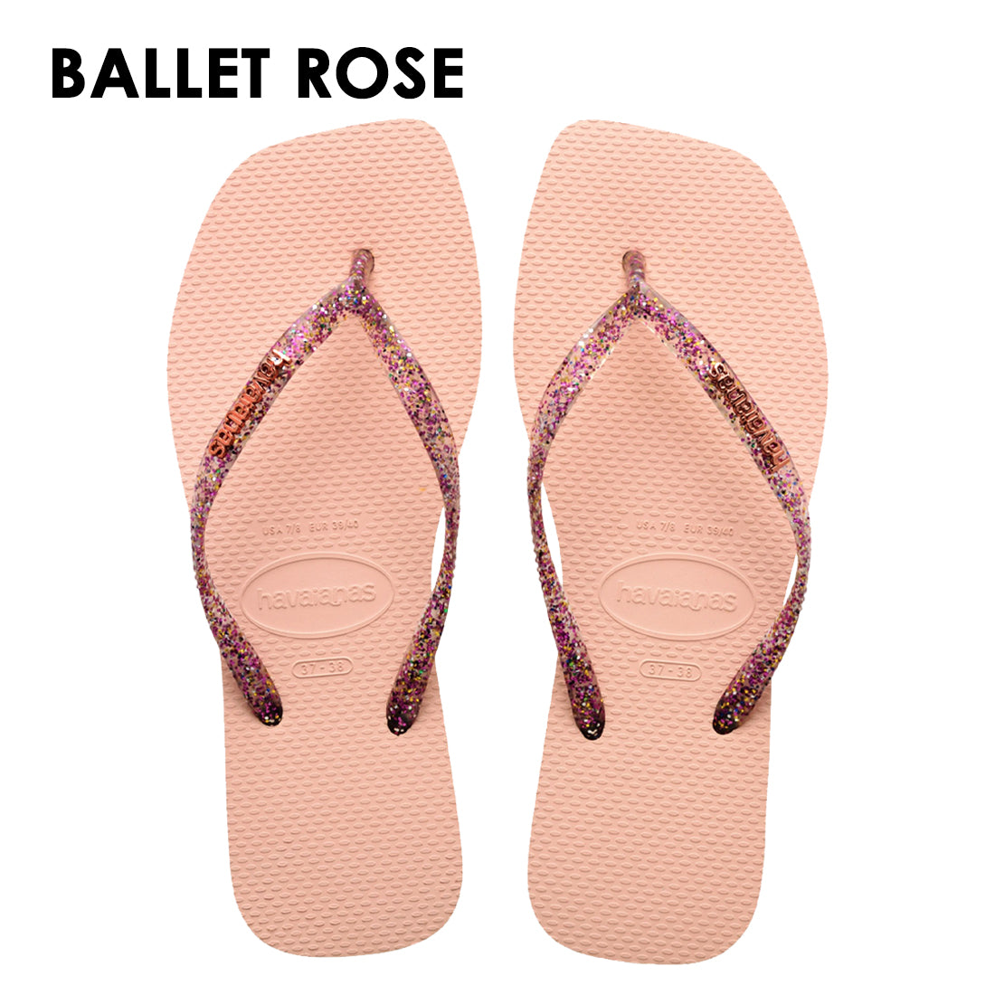havaianas (ハワイアナス) 【日本正規代理店商品】Slim Square Logo Metallic スリム スクエア ロゴメタリック サンダル 正規品 ラバービーチサンダル