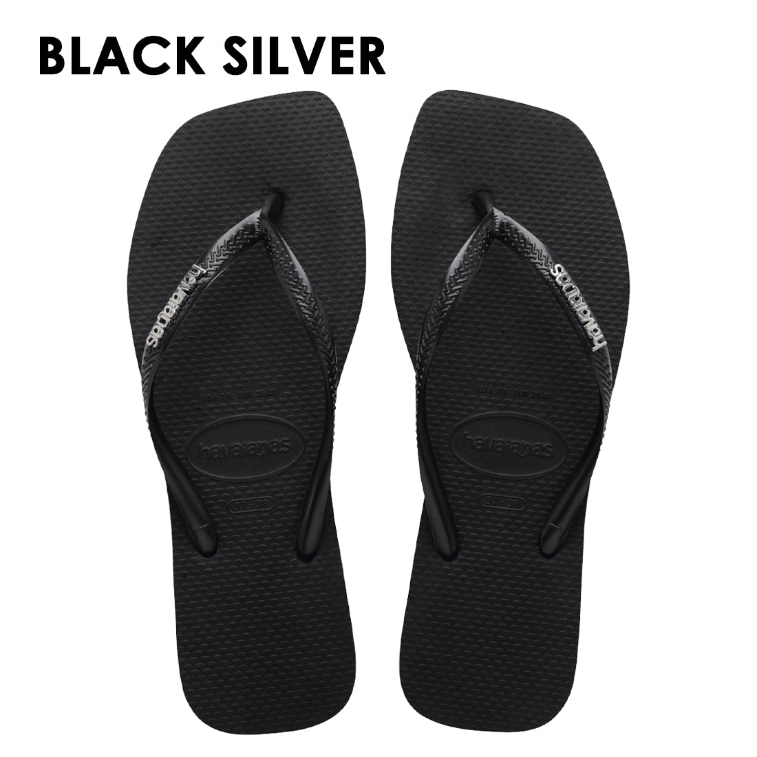 havaianas (ハワイアナス) 【日本正規代理店商品】Slim Square Logo Metallic スリム スクエア ロゴメタリック サンダル 正規品 ラバービーチサンダル