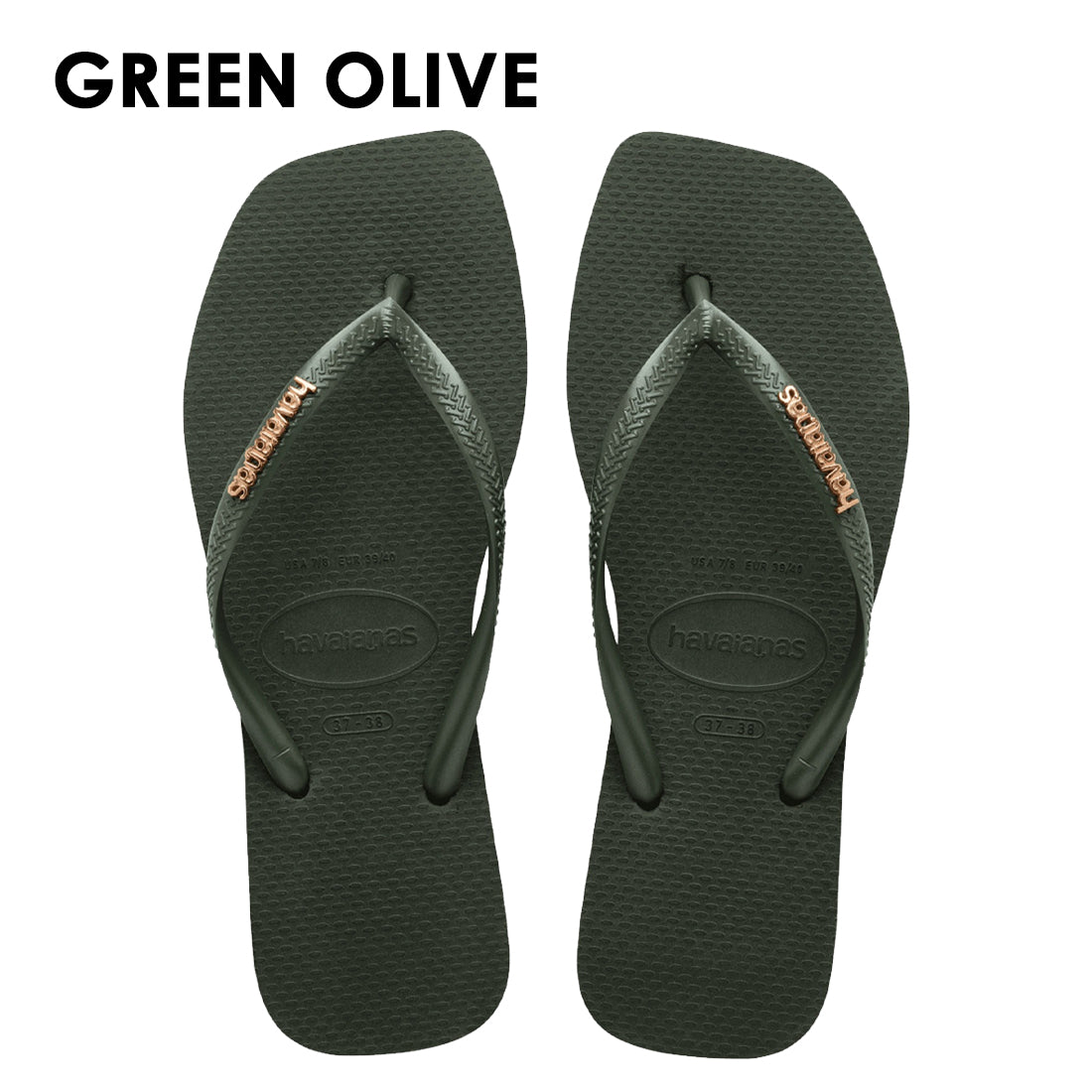 havaianas (ハワイアナス) 【日本正規代理店商品】Slim Square Logo Metallic スリム スクエア ロゴメタリック サンダル 正規品 ラバービーチサンダル