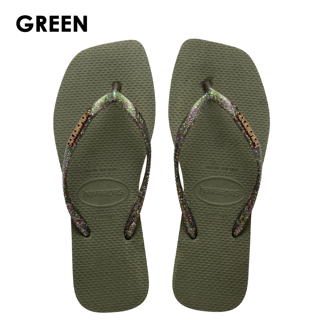 havaianas (ハワイアナス) 【日本正規代理店商品】Slim Square Logo Metallic スリム スクエア ロゴメタリック サンダル 正規品 ラバービーチサンダル
