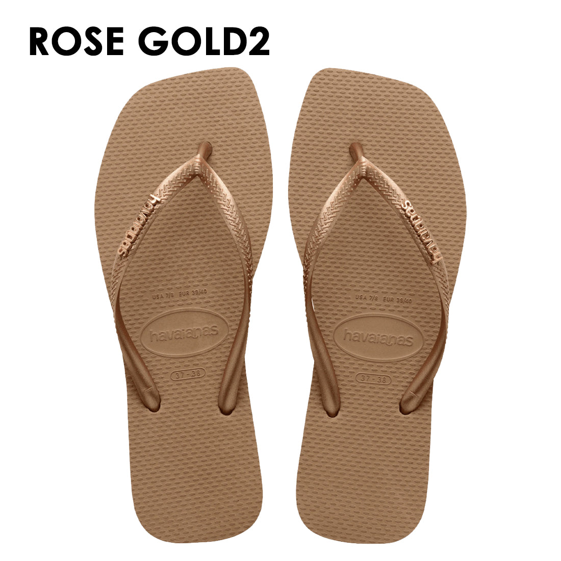 havaianas (ハワイアナス) 【日本正規代理店商品】Slim Square Logo Metallic スリム スクエア ロゴメタリック サンダル 正規品 ラバービーチサンダル