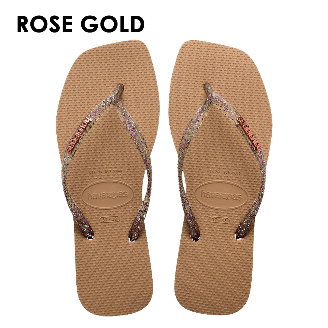 havaianas (ハワイアナス) 【日本正規代理店商品】Slim Square Logo Metallic スリム スクエア ロゴメタリック サンダル 正規品 ラバービーチサンダル