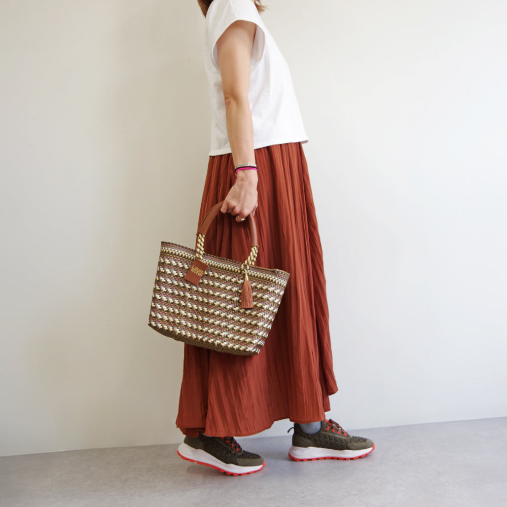 【WOVEN ウーヴン】メキシコ製 バスケットバッグ メルカドバッグ かごバッグ