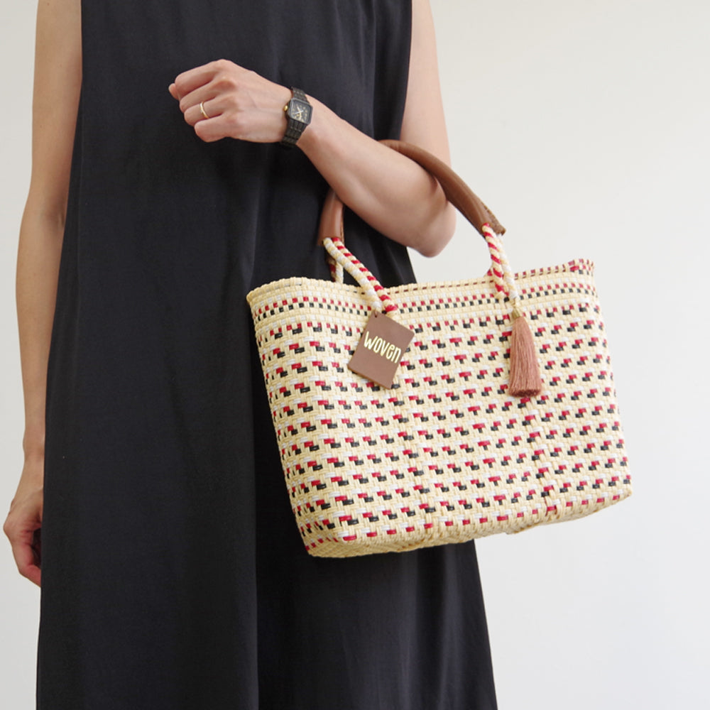 【WOVEN ウーヴン】メキシコ製 バスケットバッグ メルカドバッグ かごバッグ