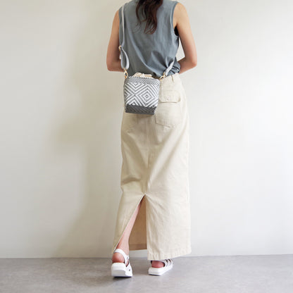 【WOVEN ウーヴン】スクエアショルダーバッグ【SQUARE SHOULDER BAG】 メキシコ製 バスケットバッグ メルカドバッグ