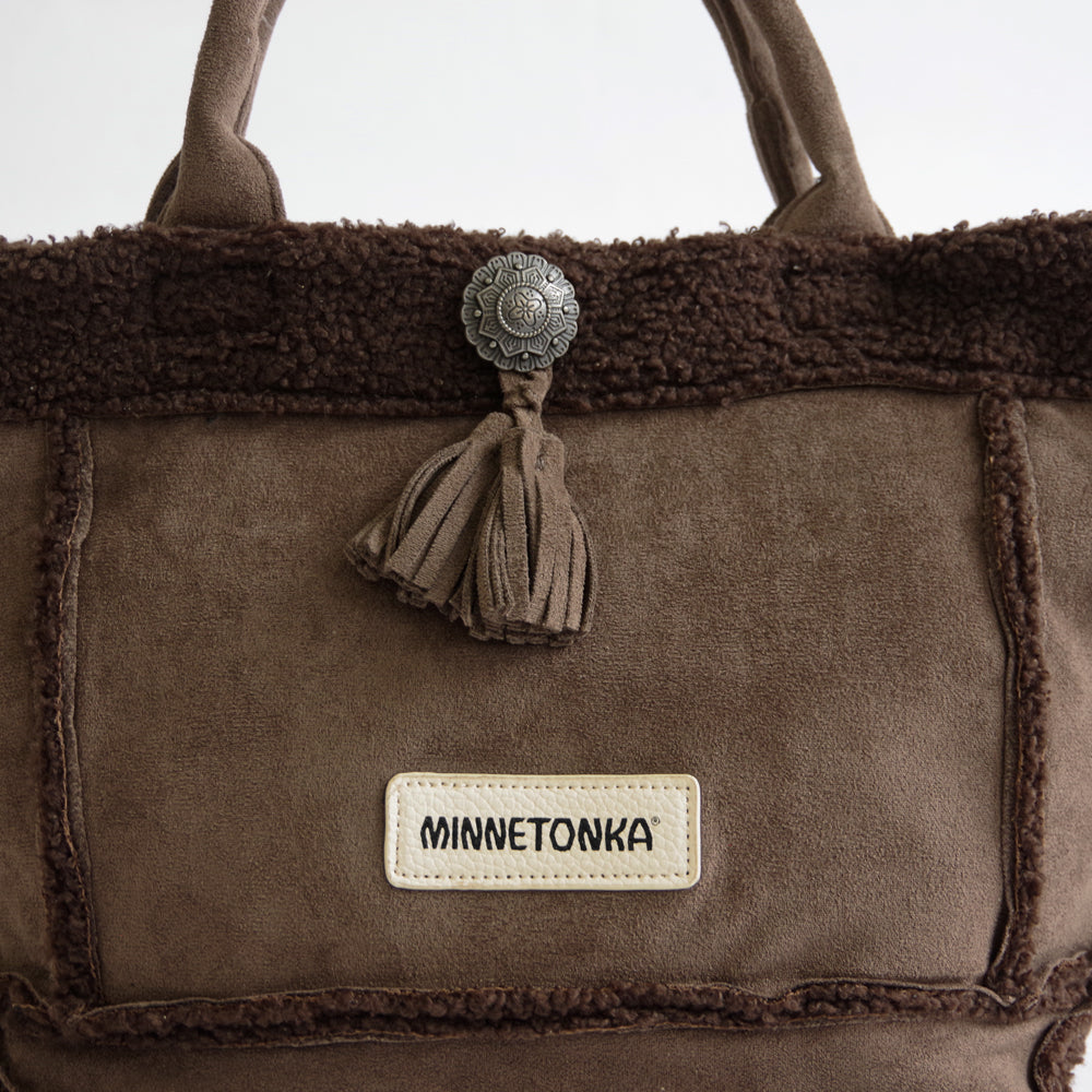 【MINNETONKA ミネトンカ】正規販売代理店 正規品 【SUEDE×BOA TOTE BAG】 スエード× ボアトートバッグ