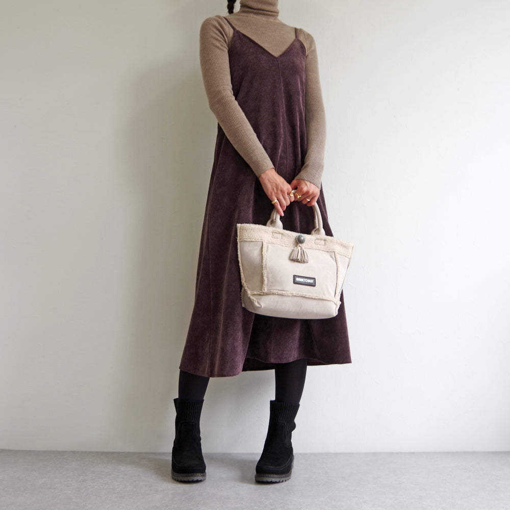 【MINNETONKA ミネトンカ】正規販売代理店 正規品 【SUEDE×BOA TOTE BAG】 スエード× ボアトートバッグ