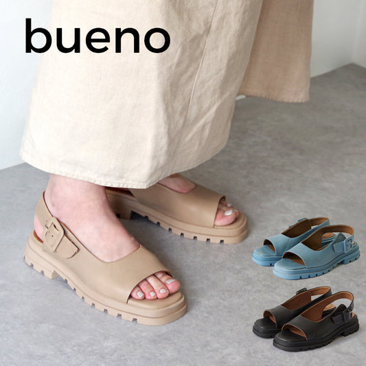 【BUENO SHOES ブエノシューズ】 ストラップサンダル 【Y5503】トルコ製 つっかけ ストラップ 厚底 フラット