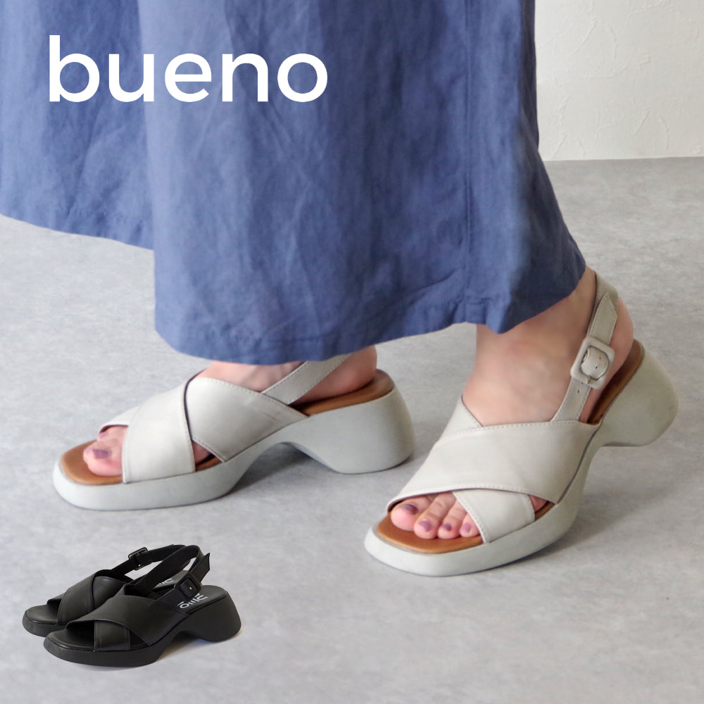 【BUENO SHOES ブエノシューズ】 バッグストラップサンダル 【Y9300】 トルコ製 クロスベルト サンダル つっかけ ストラップ 厚底