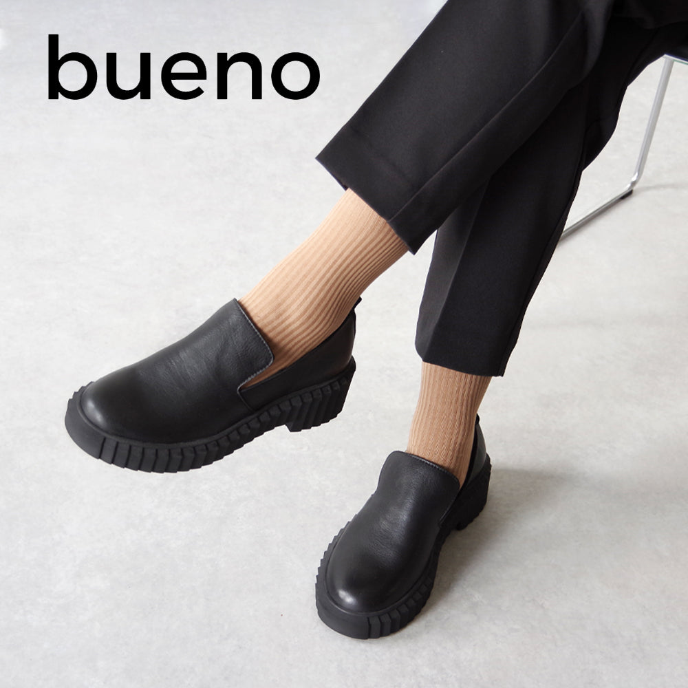 【BUENO SHOES ブエノシューズ】パンプス 【Z6312】 ヴァンプローファー 甲 深め ギザギザ 厚底