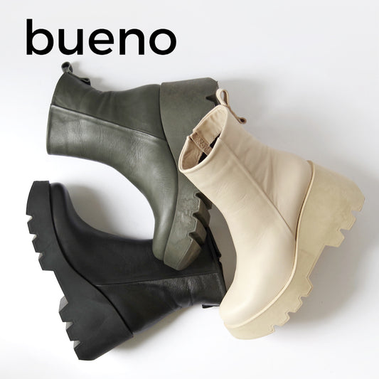 【BUENO SHOES ブエノシューズ】厚底サイドジップブーツ 【Z8404】 ショートブーツ ミドルブーツ トラックソール