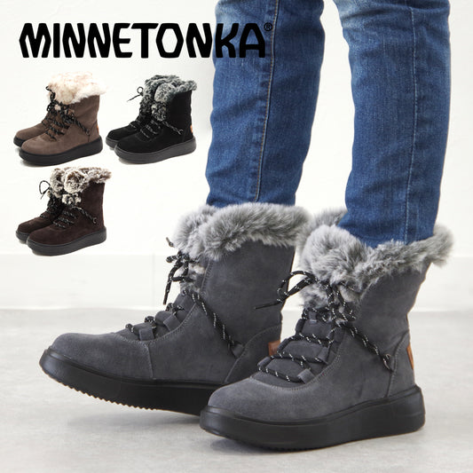 【ミネトンカ MINNETONKA】正規販売代理店 正規品 ボアレースアップミドルブーツ【18M17】