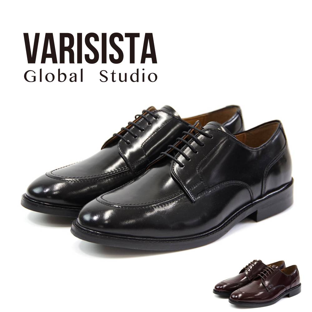【VARISISTA Global Studio ヴァリジスタグローバルスタジオ】レザーUチップシューズ（250041）