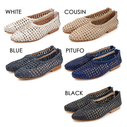 【WOVEN ウーヴン】メキシコ製 メッシュフラットパンプス【ARMADILLO】全5色