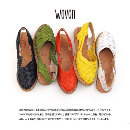 【WOVEN ウーヴン】メキシコ製 カラーレザー バックストラップサンダル【GAZEL】全5色