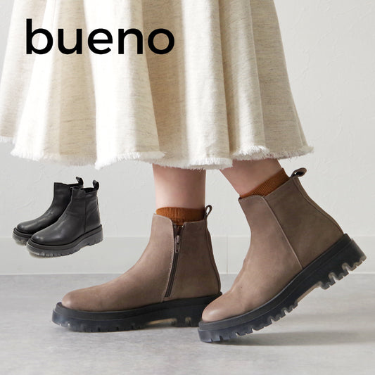 BUENO SHOES ブエノシューズ トルコ製 クリアソールサイドジップブーツ 【V1514】