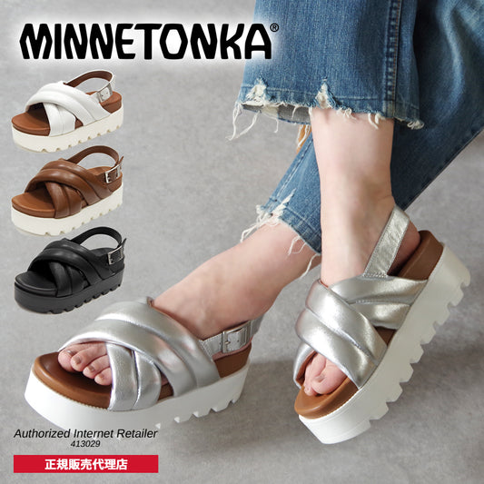 【ミネトンカ MINNETONKA】正規販売代理店 正規品 クロスベルトパデッドサンダル【23M03】