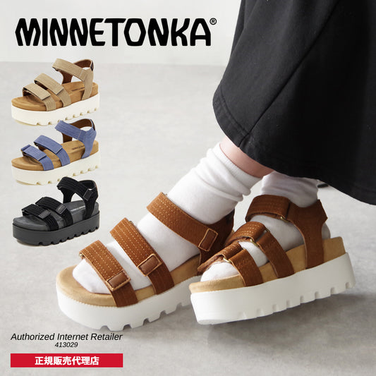 【ミネトンカ MINNETONKA】正規販売代理店 正規品 ベルクロボリュームサンダル【23M04】