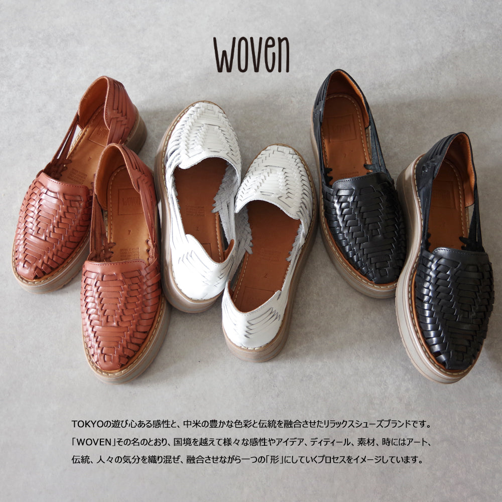 【WOVEN ウーヴン】メキシコ製 カラーメッシュレザー スリッポン【BERE】全3色【2023】