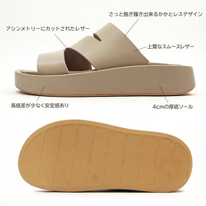 【BUENO SHOES ブエノシューズ】トルコ製 アシンメトリー プラットフォームサンダル【U4629】