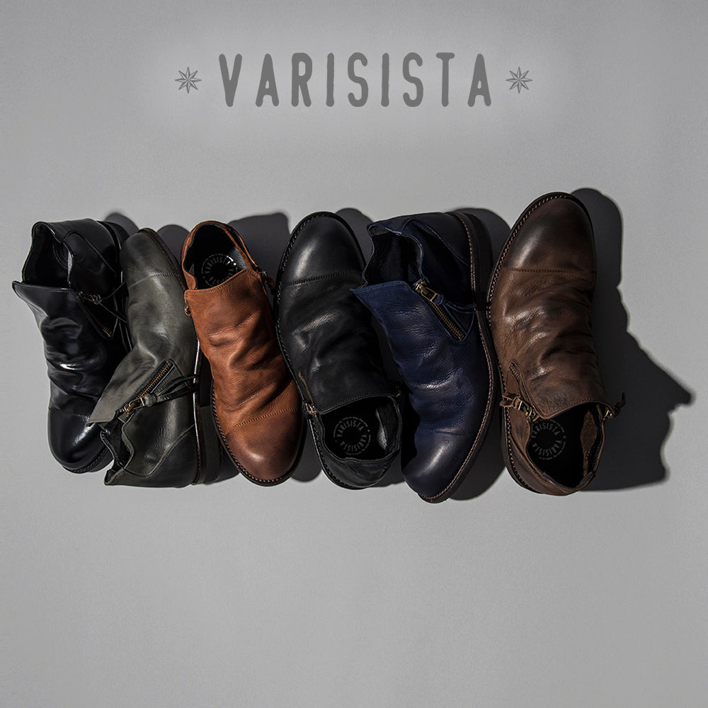 【VARISISTA ヴァリジスタ 】サイドジップ ドレープブーツ (z1011) レザー シューズ ブーツ 日本製 メンズシューズ 革靴 紳士靴